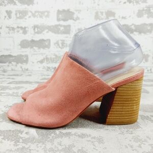 NEW BP. Callum Pink Leather Slip On Summer Casual Open Toe Mules W739